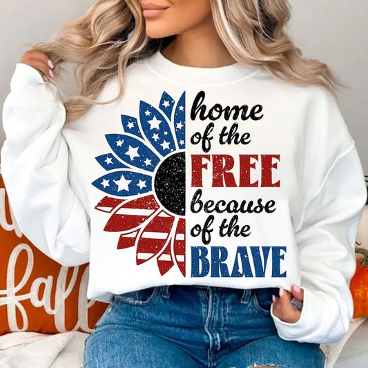 Premium  Home of The Free Because of The Brave , 4th of July , Fourth Of July , Patriotic , USA Sunflower Shirt