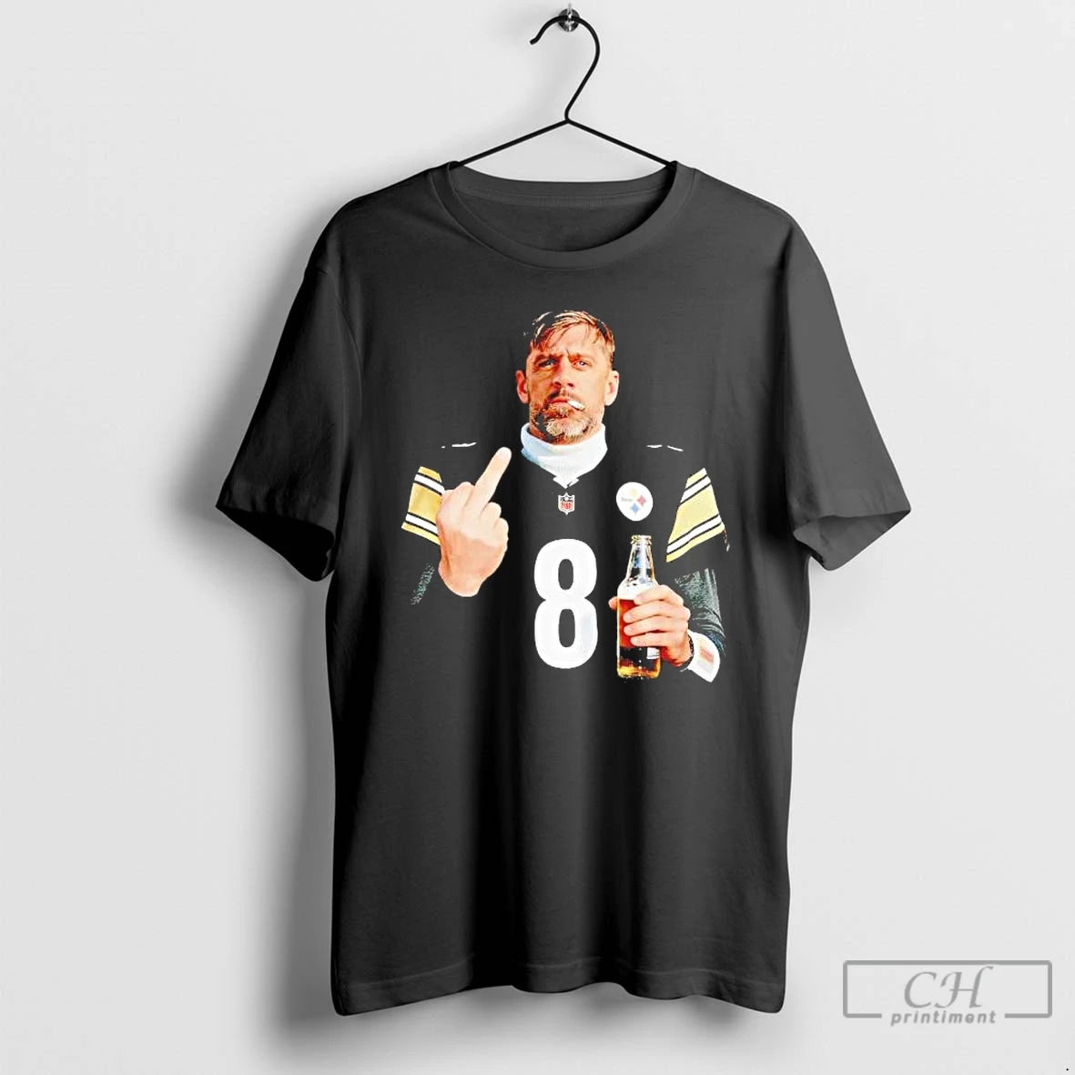 Premium Aaron Rodgers Middle Finger Smoking And Drinking Beer T-Shirts, Hoodie, Sweatshirt | CoreVibeTees.com
