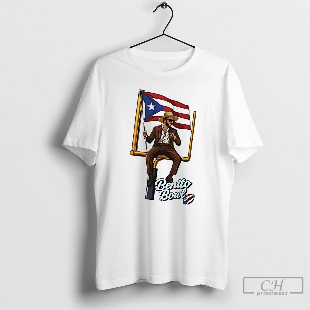 Premium Bad Bunny Benito Bowl Puerto Rican Football Halftime Show Flag T-Shirts, Hoodie, Sweatshirt | CoreVibeTees.com