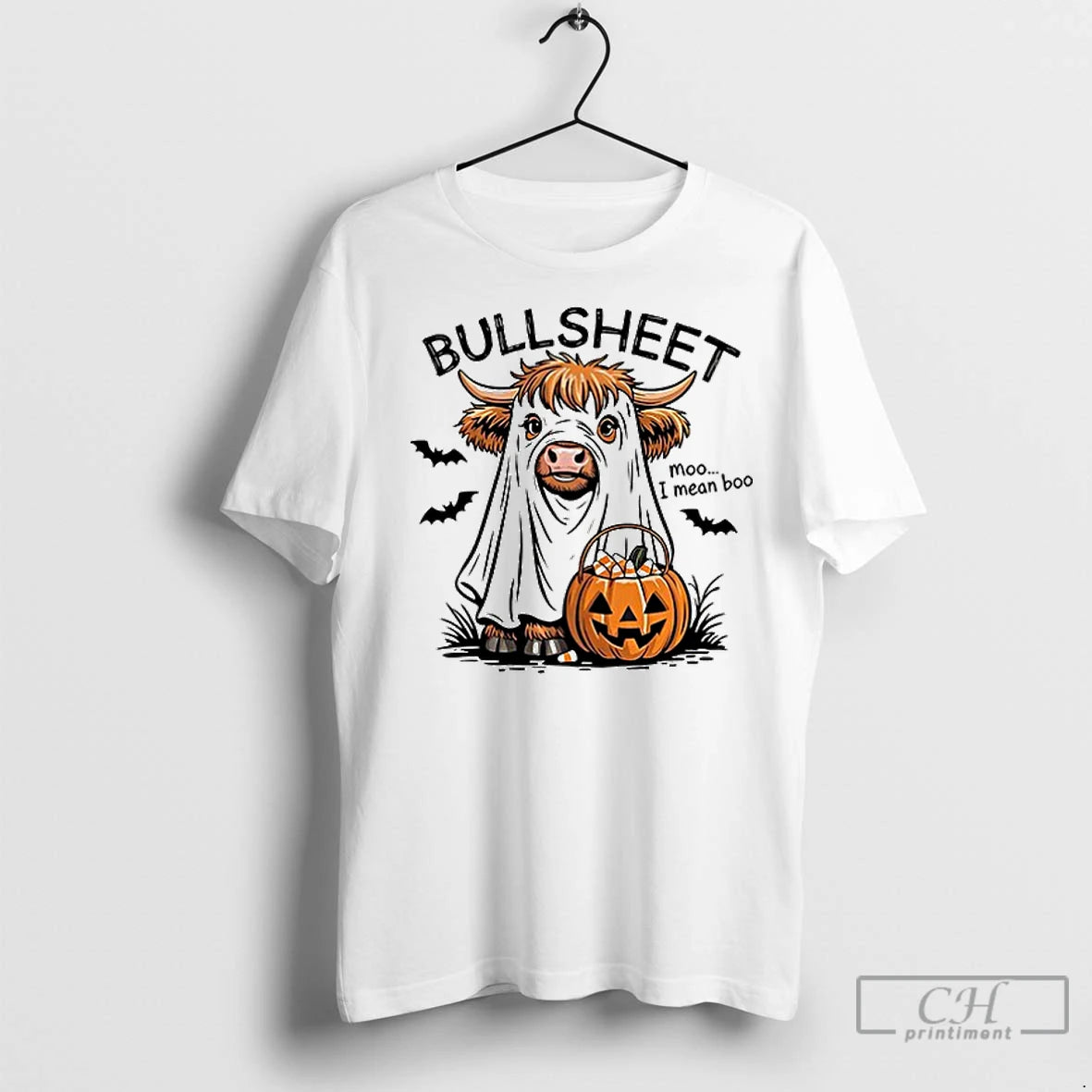 Premium Bullsheet Moo I Mean Boo Halloween Ceramic Ceramic And Classic Dad Cap