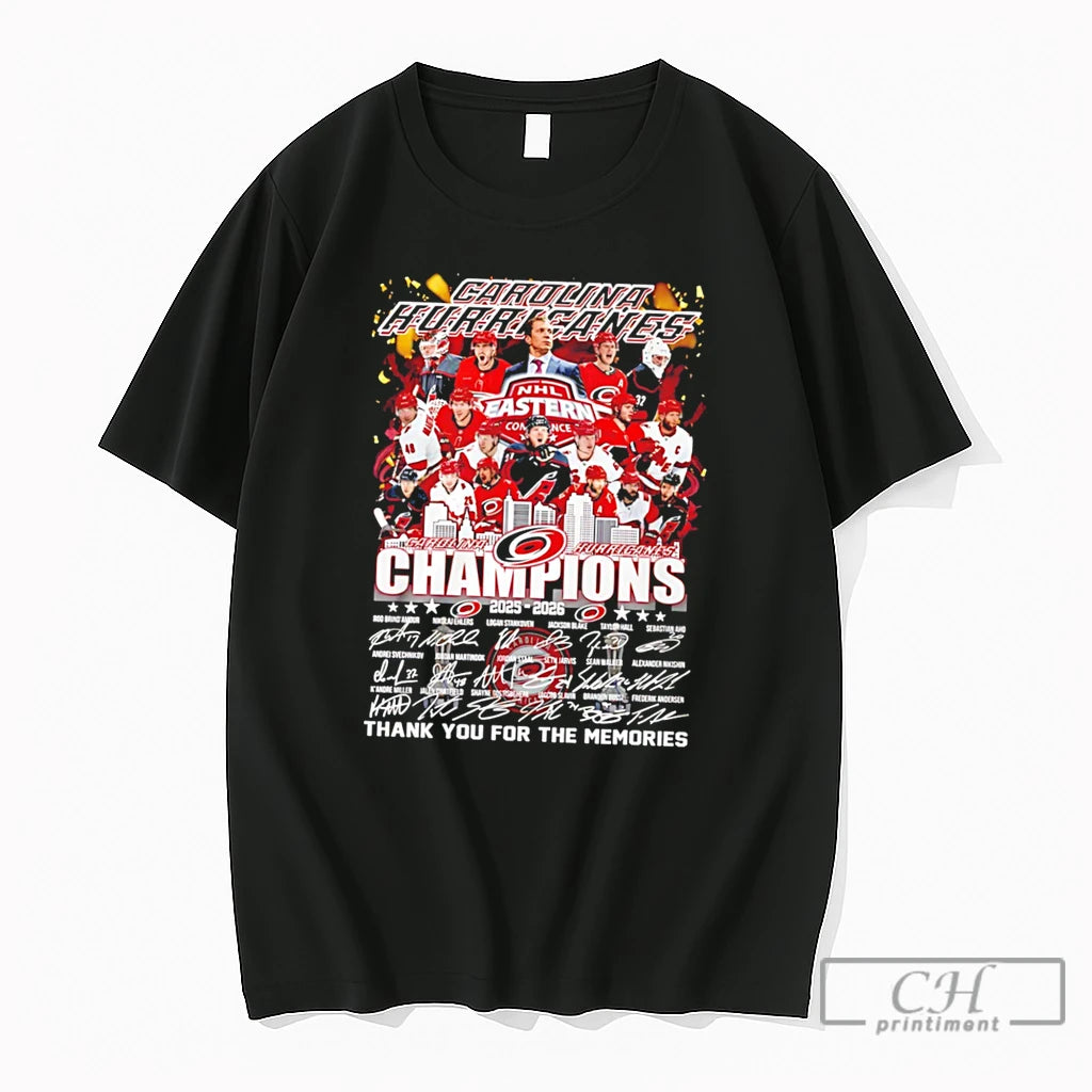 Premium Carolina Hurricanes 2025 2026 Champions Thank You For The Memories Signatures Tee T Shirts