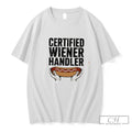Premium Certified Wiener Handler Hotdog Illustrated Tee