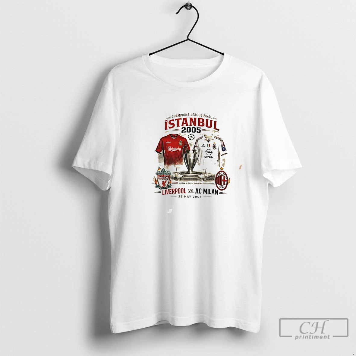 Premium Champions League Final Istanbul 2005 Liverpool Vs Ac Milan Vintage Tee T Shirts Sweater