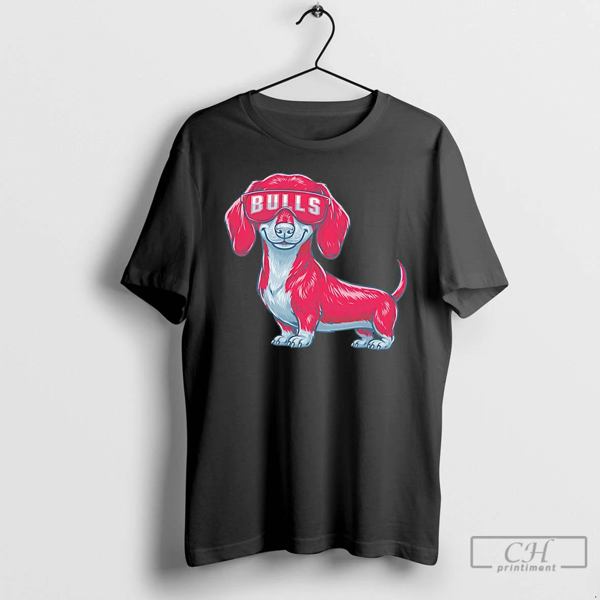 Premium Chicago Bulls Dachshund Dog Cartoon Tee