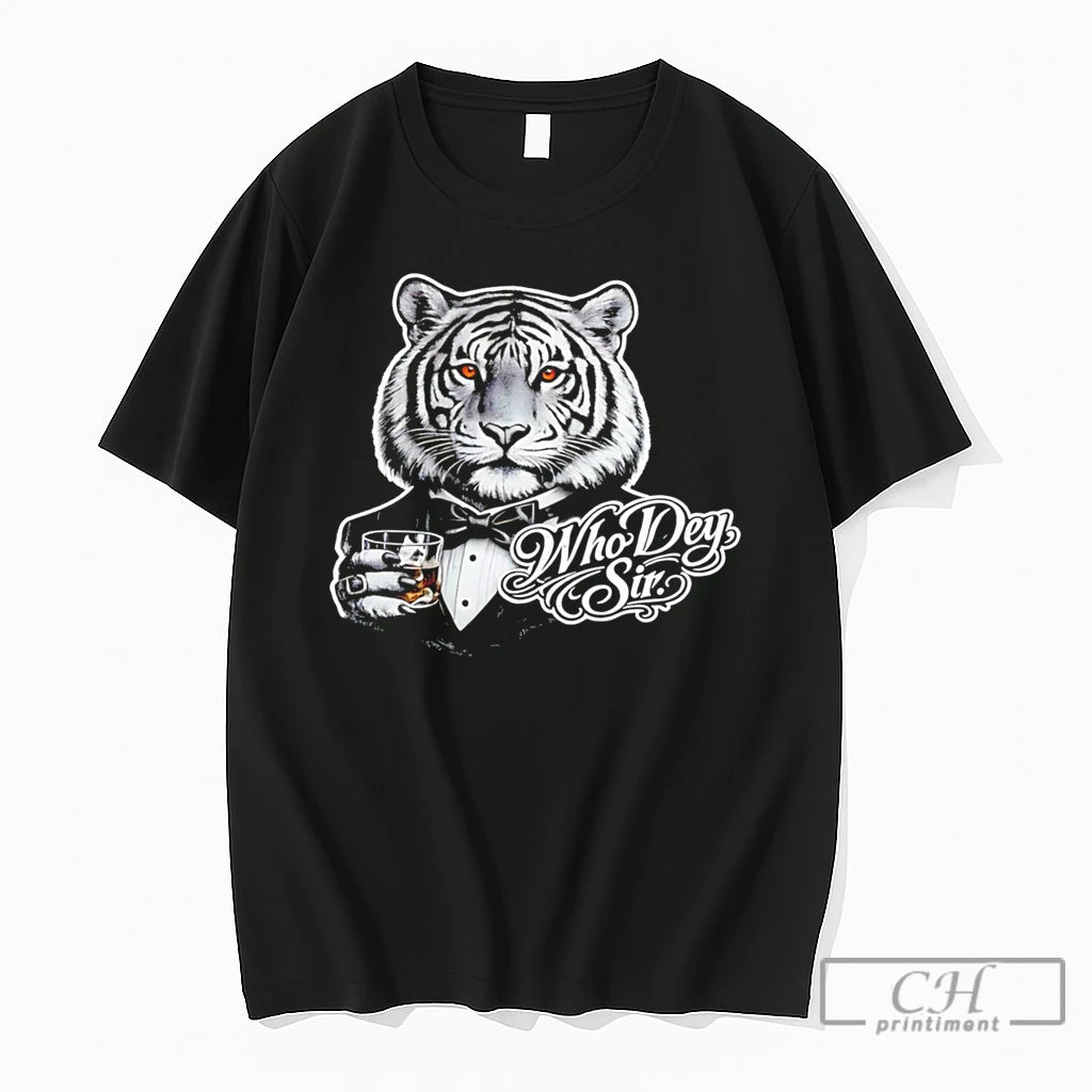Premium Cincinnati Bengals Tiger Tuxedo Who Dey Sir Tee