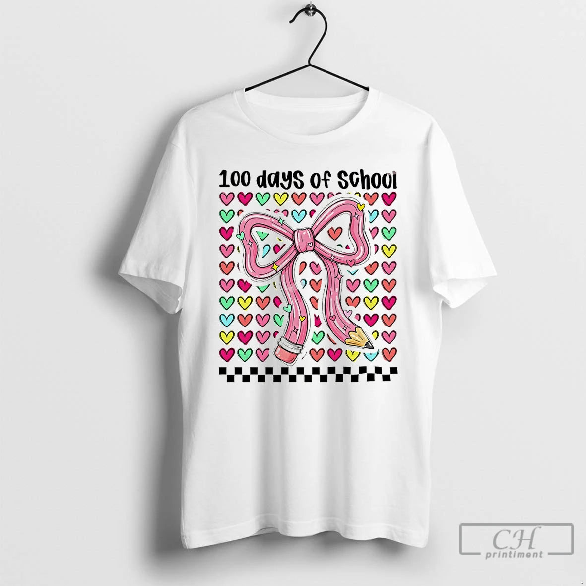 Premium Coquette Bow Pencil 100 Days Of School Valentines Day T-Shirts, Hoodie, Sweatshirt | CoreVibeTees.com