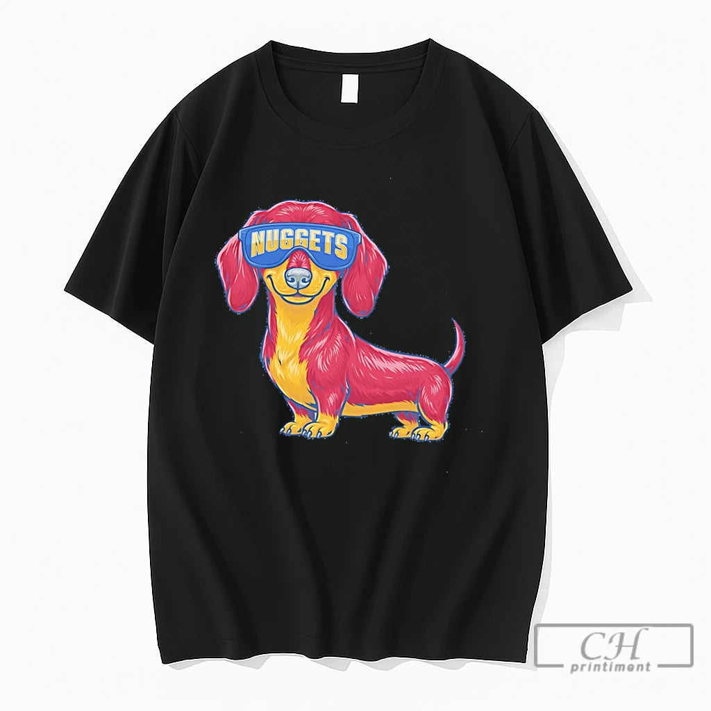 Premium Denver Nuggets Dachshund Dog Cartoon Tee