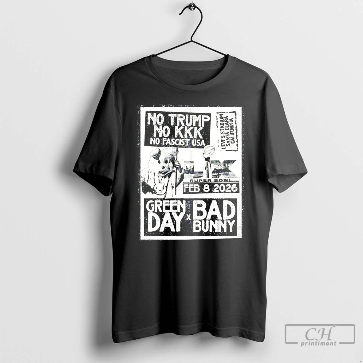 Premium Donald Trump No Trump No Kkk No Fascist Usa Green Day X Bad Bunny T-Shirts, Hoodie, Sweatshirt | CoreVibeTees.com