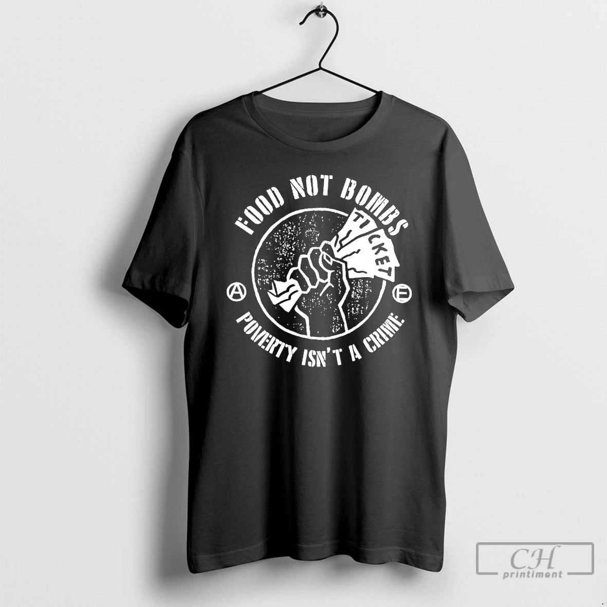 Premium Food Not Bombs Ticket Poverty Isnt A Crime T-Shirts, Hoodie, Sweatshirt | CoreVibeTees.com
