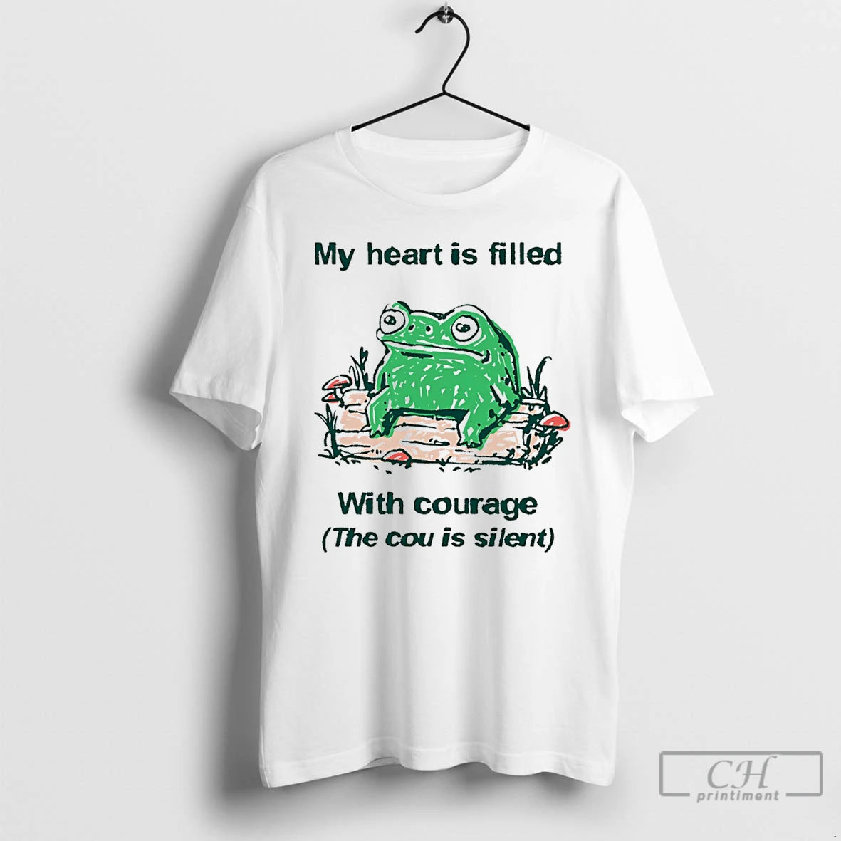 Premium Frog My Heart Is Filled With Courage The Cou Is Silent T Shirts Sweater Hoodie, Sweatshirt | CoreVibeTees.com