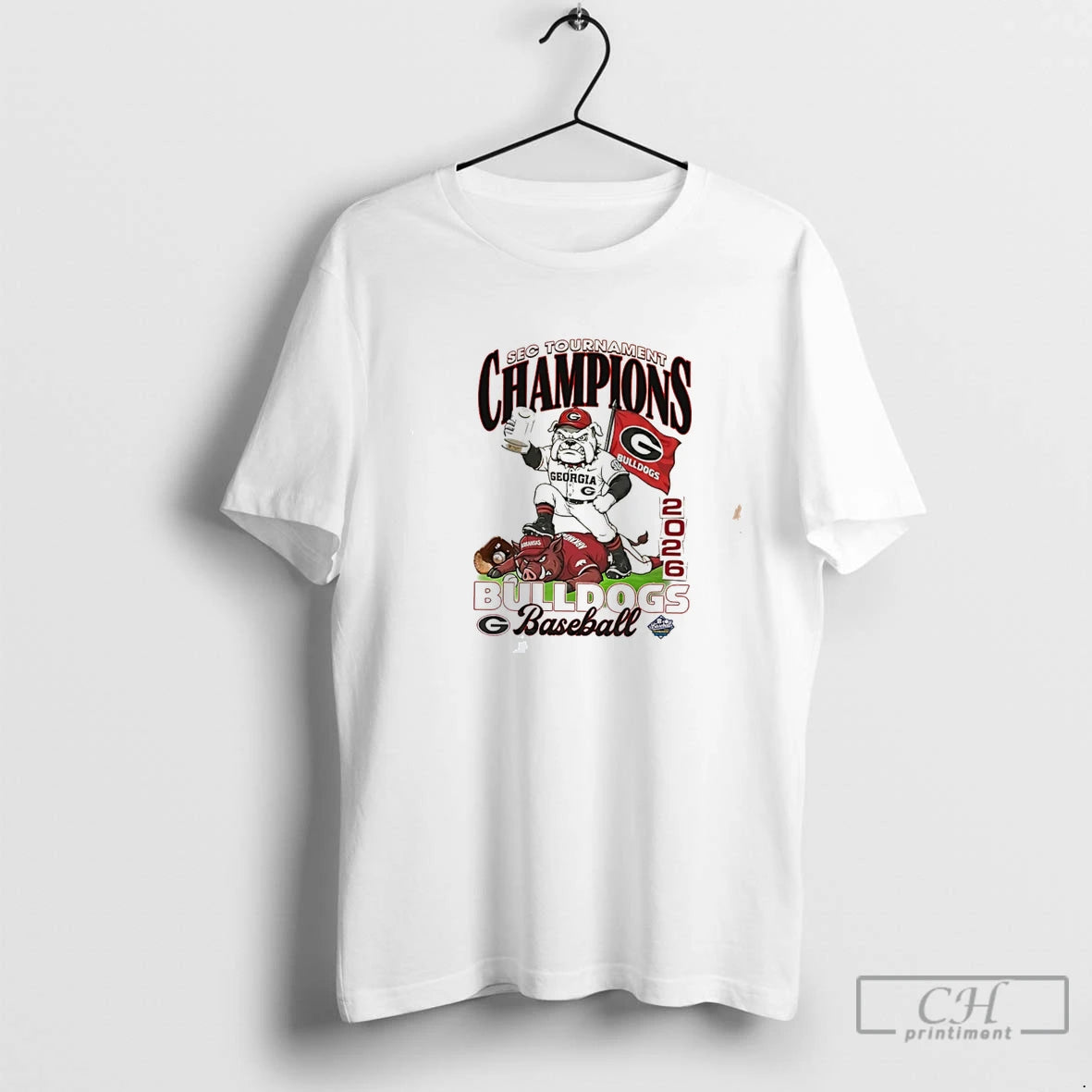 Premium Georgia Bulldogs Baseball Champions 2026 Sec Baseball Tournament Mascot Tee