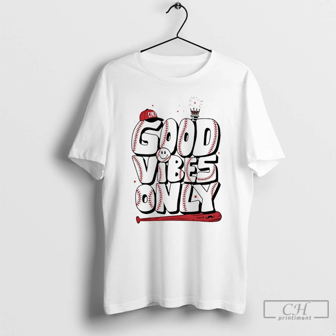 Premium Good Vibes Only Cincinnati Baseball T-Shirts, Hoodie, Sweatshirt | CoreVibeTees.com
