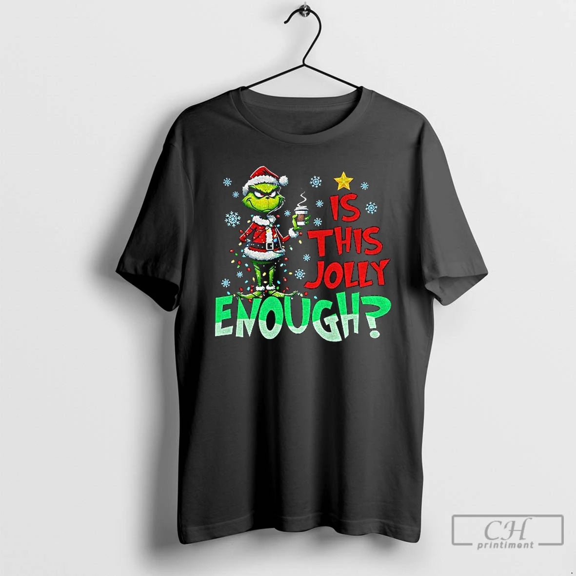 Premium Grinch Santa Claus Is This Jolly Enough Merry Christmas Png T-Shirts, Hoodie, Sweatshirt | CoreVibeTees.com