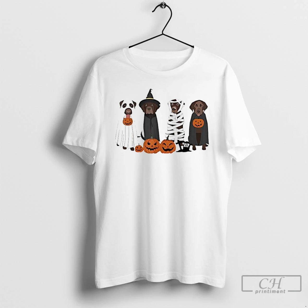 Premium Halloween Brown Labrador Ghost Spooky Chocolate Lab Dog Mama T Shirts