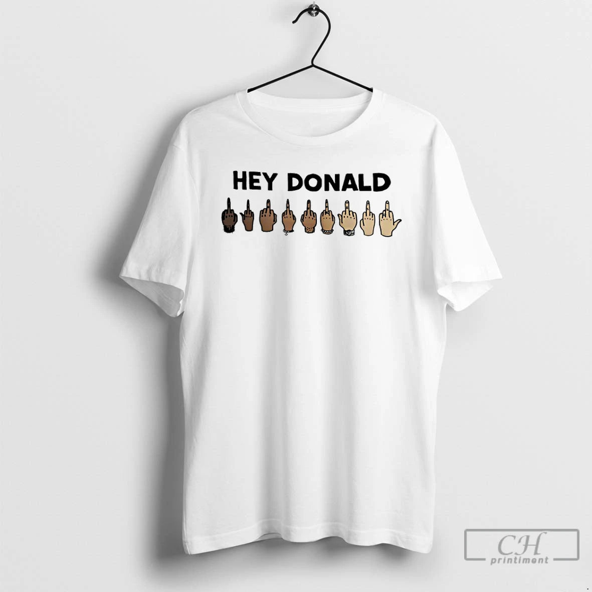 Premium Hey Donald Trump Middle Finger T-Shirts, Hoodie, Sweatshirt | CoreVibeTees.com