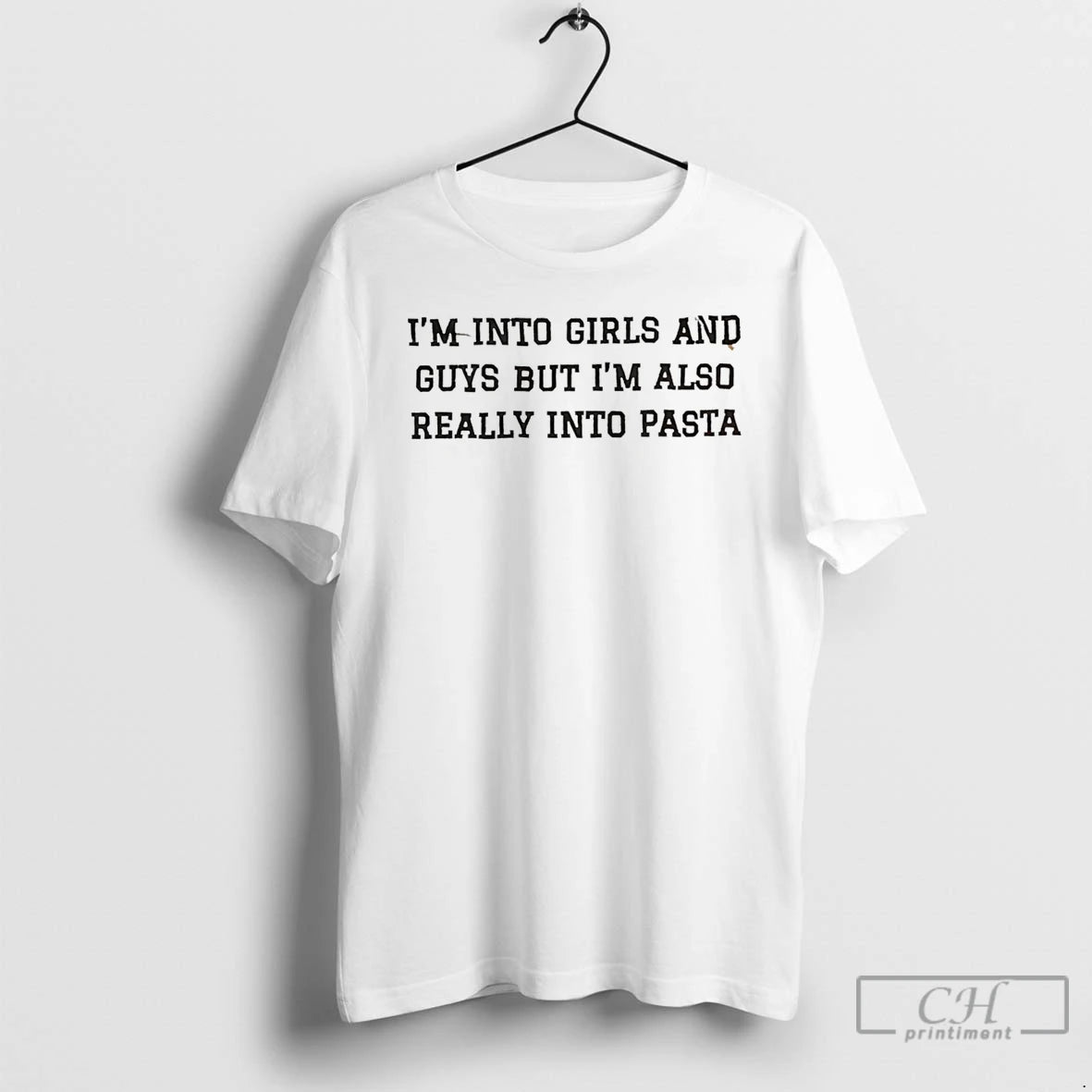Premium Im Into Girls And Guys But Im Also Really Into Pasta Minimalist Pride T-Shirts, Hoodie, Sweatshirt | CoreVibeTees.com