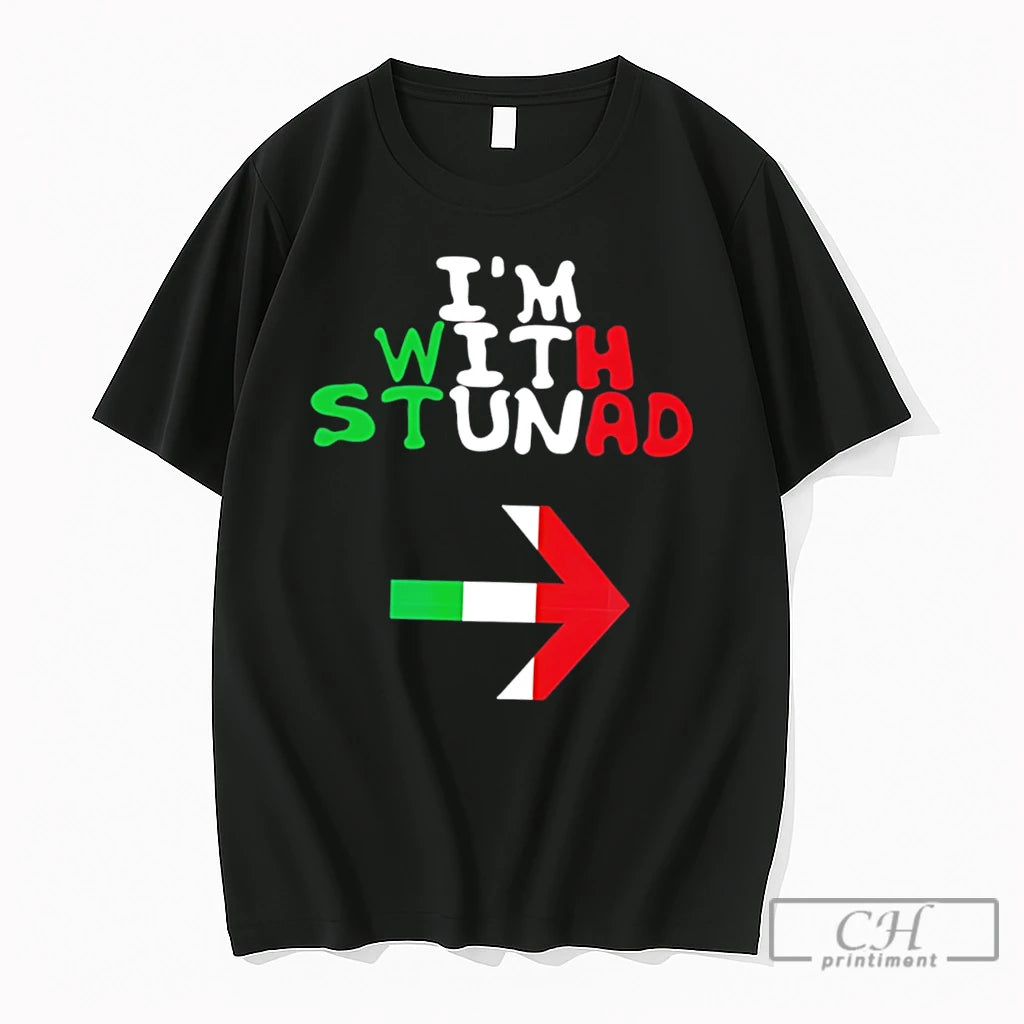Premium Im With Stunad Italian Flag Tee