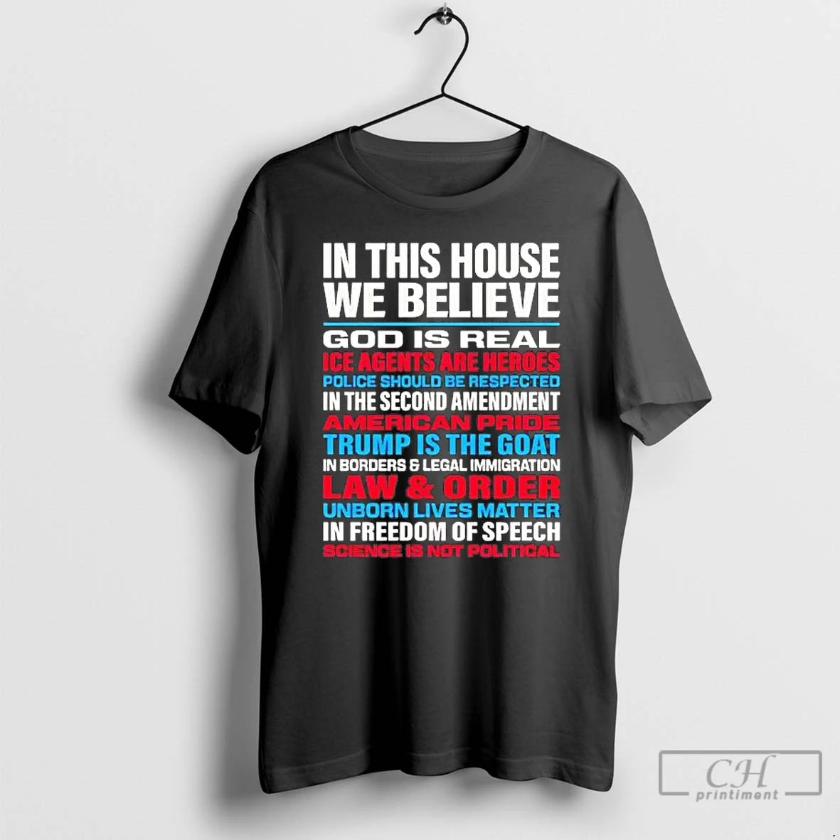 Premium In This House We Believe God Is Real Ice Agents Are Heroes T Shirts Hoodie, Sweatshirt | CoreVibeTees.com