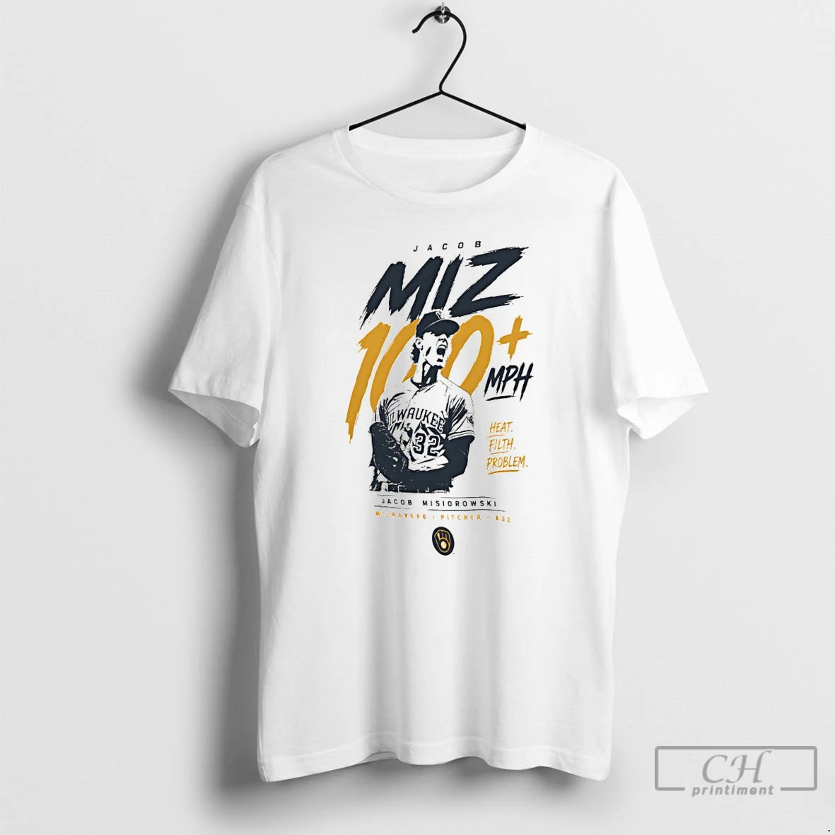 Premium Jacob Misiorowski Milwaukee Brewers 100 Plus Mph Heat Filth Problem Baseball T Shirts Sweater