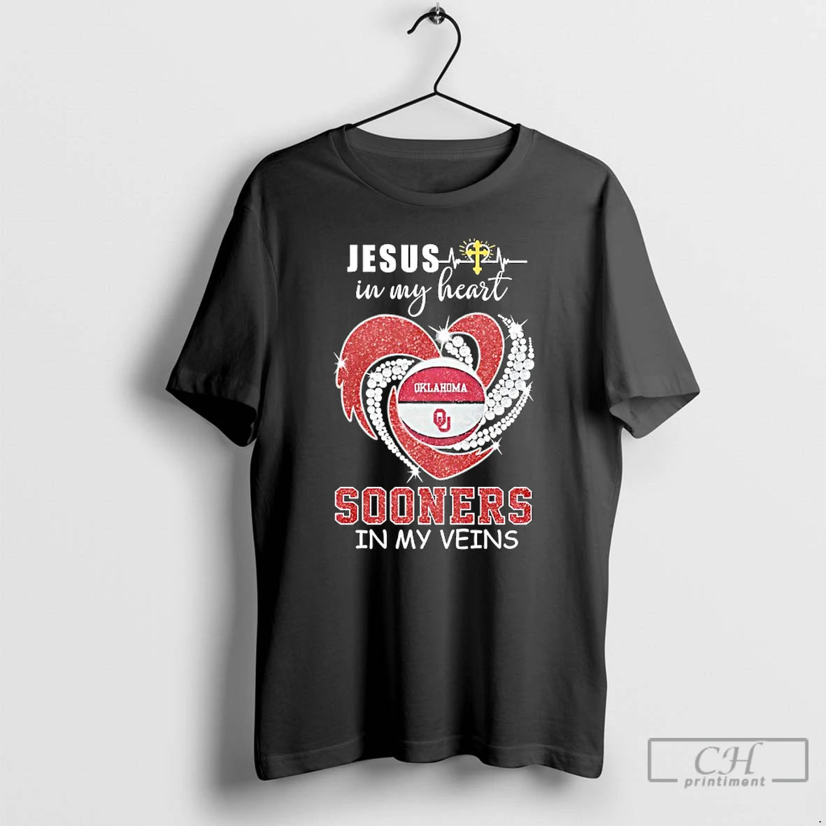 Premium Jesus In My Heart Oklahoma Sooners In My Veins Logo Team T Shirts Sweater Hoodie, Sweatshirt | CoreVibeTees.com