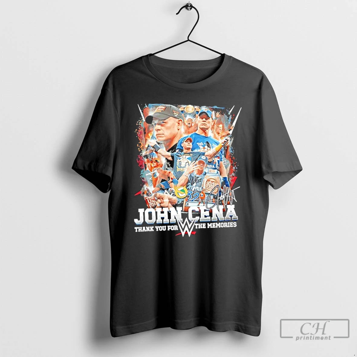Premium John Cena Thank You For The Memories Signature Graphic T-Shirts, Hoodie, Sweatshirt | CoreVibeTees.com