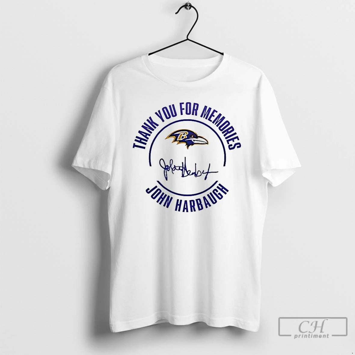 Premium John Harbaugh Thank You For Memories Signature T-Shirts, Hoodie, Sweatshirt | CoreVibeTees.com