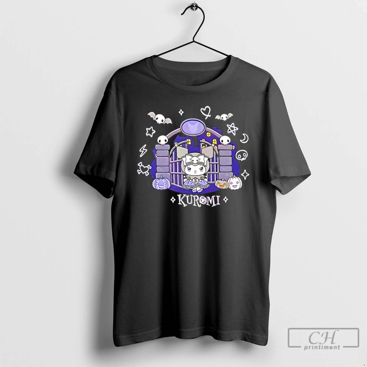 Premium Kuromis Mischief Mansion Puff Print Halloween Anime T Shirts