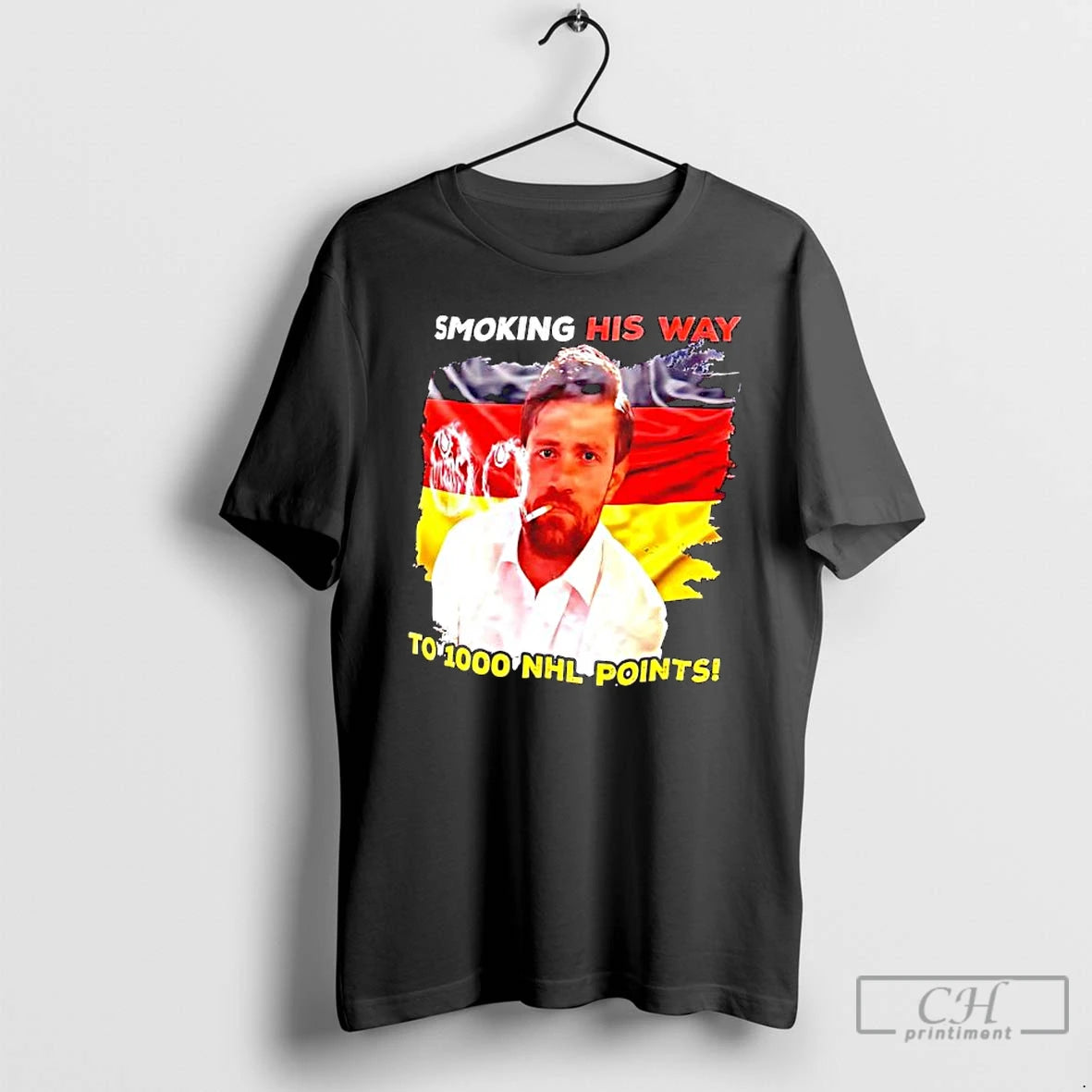 Premium Leon Draisaitl Smoking His Way To 1000 Nhl Points T-Shirts, Hoodie, Sweatshirt | CoreVibeTees.com