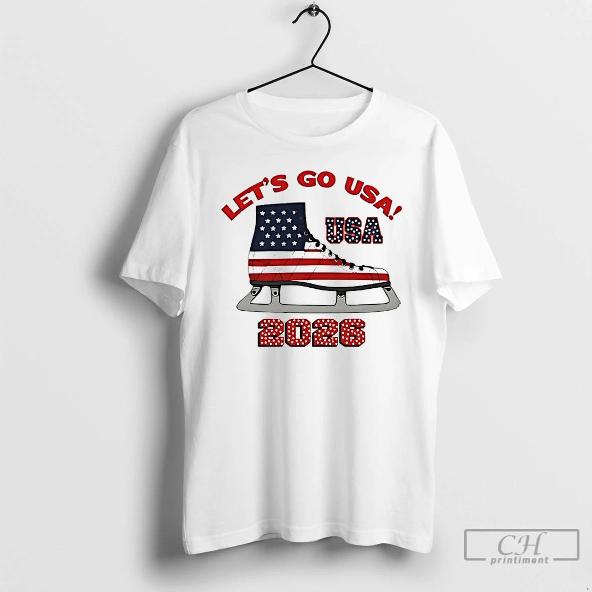 Premium Lets Go Usa Ice Skating 2026 Winter Olympics T-Shirts, Hoodie, Sweatshirt | CoreVibeTees.com