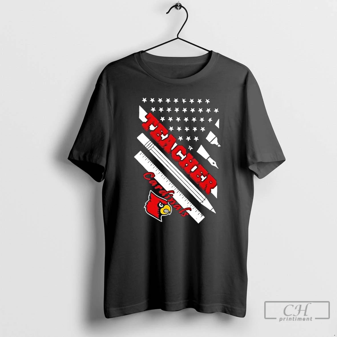 Premium Louisville Cardinals X Teacher American Flag