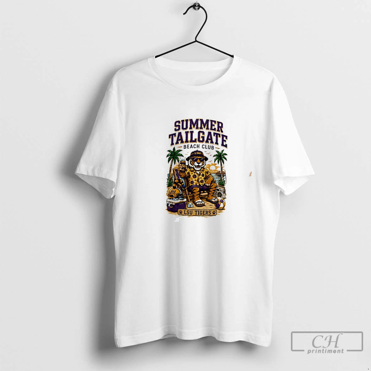 Premium Lsu Tigers Summer Tailgate Beach Club Mascot Tee