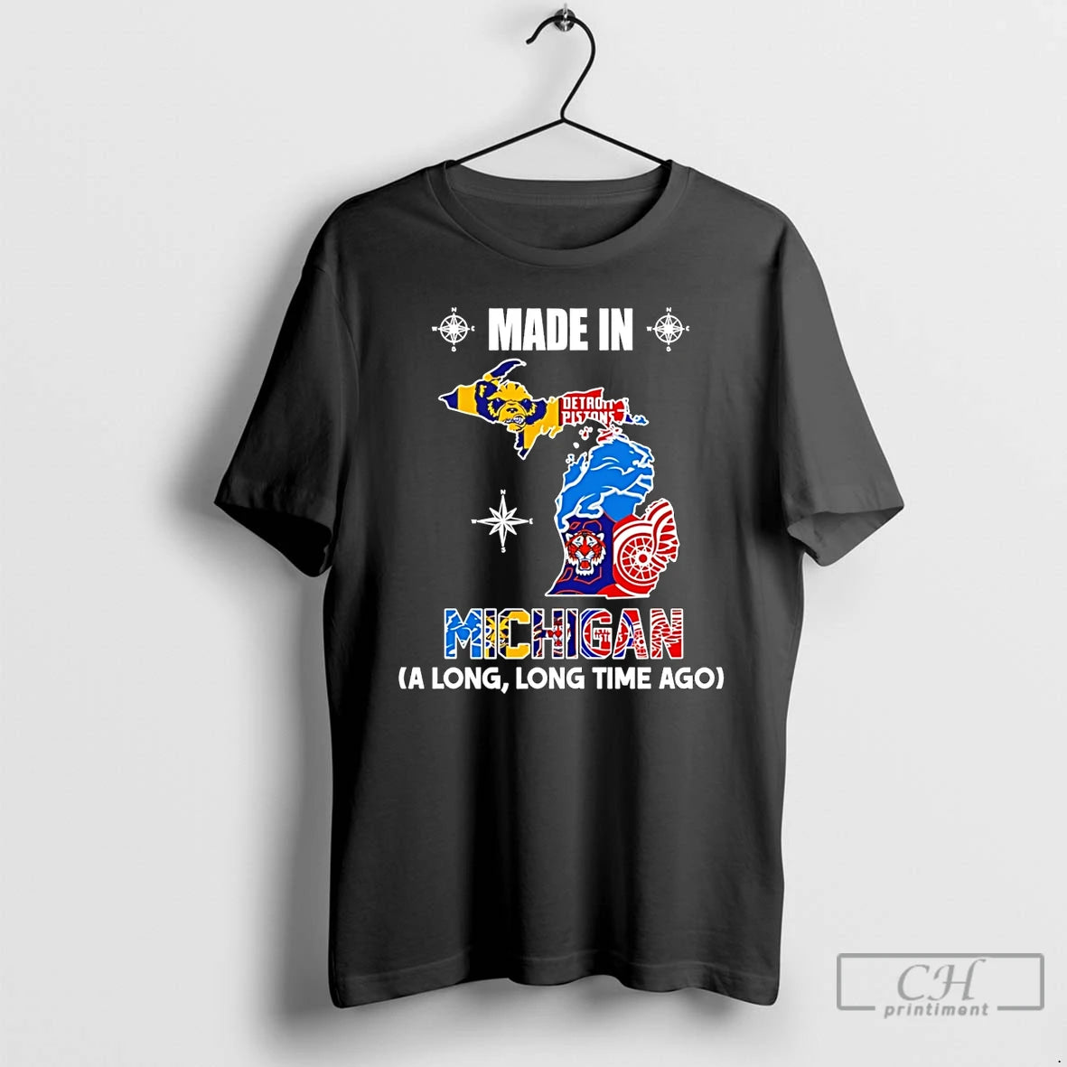 Premium Made In Michigan A Long Long Time Ago State T-Shirts, Hoodie, Sweatshirt | CoreVibeTees.com