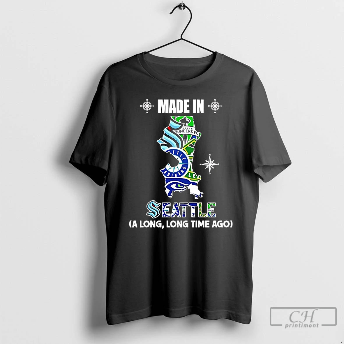 Premium Made In Seattle A Long Long Time Ago State T-Shirts, Hoodie, Sweatshirt | CoreVibeTees.com
