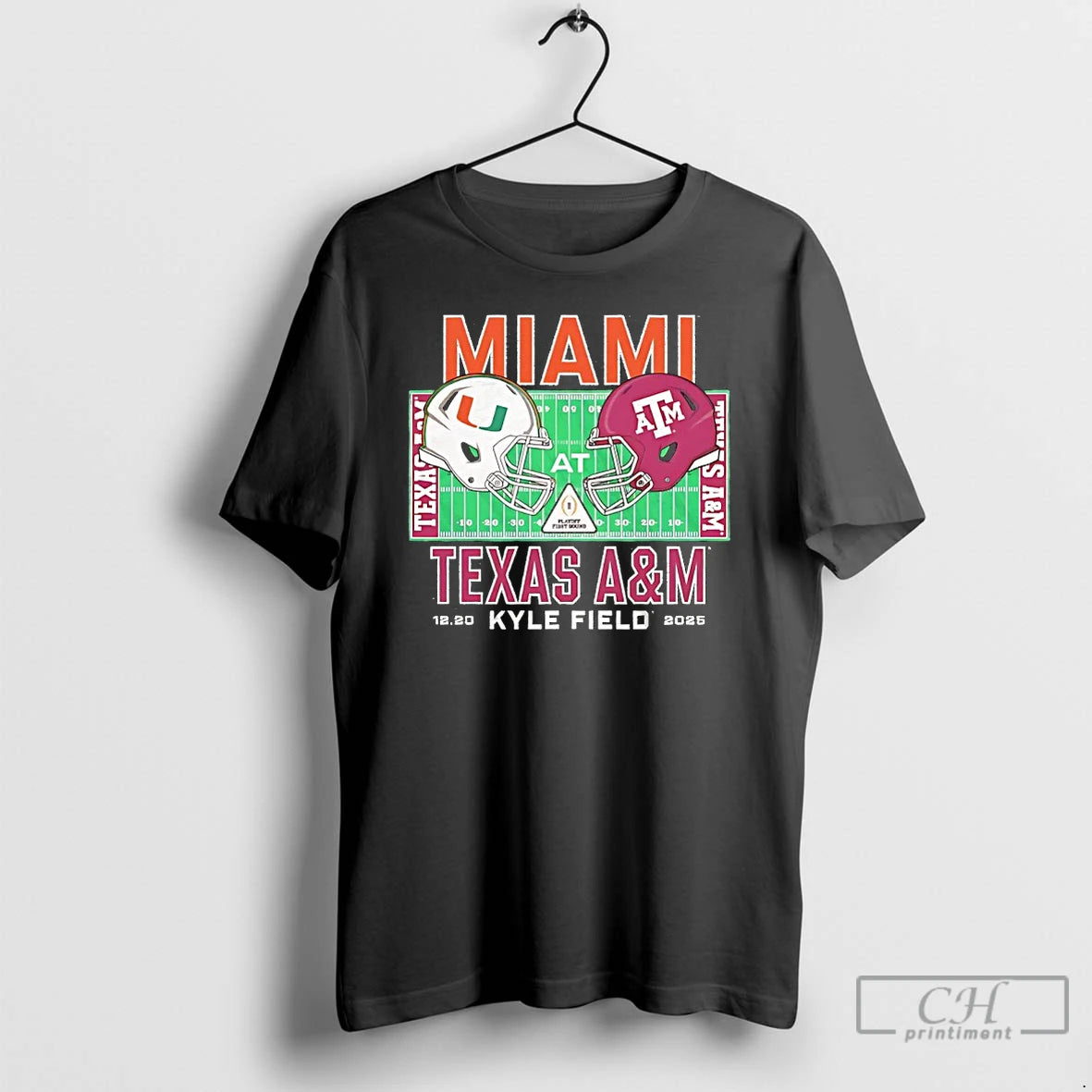 Premium Miami Vs Texas Am College Football Playoff Kyle Field 2025 T-Shirts, Hoodie, Sweatshirt | CoreVibeTees.com