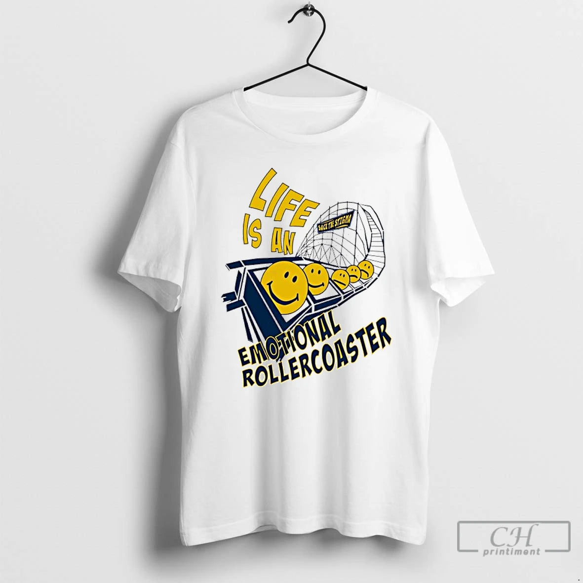 Premium Michigan Wolverines Sack The Stigma Emotional Rollercoaster Life Is An T-Shirts, Hoodie, Sweatshirt