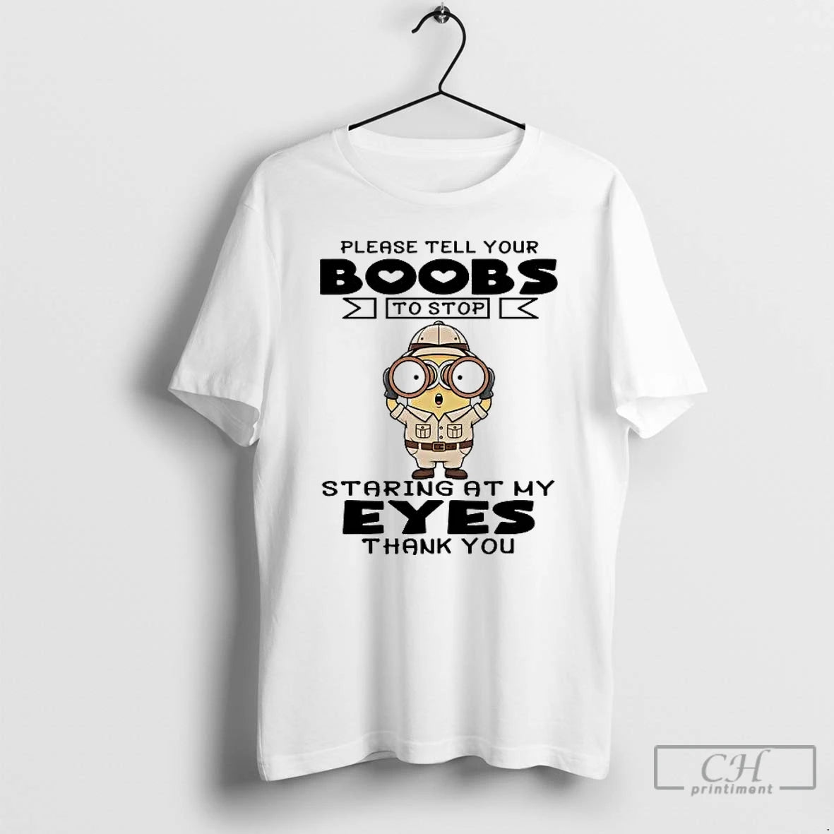 Premium Minions Please Tell Your Boobs To Stop Staring At My Eyes T Shirts Sweater Hoodie, Sweatshirt | CoreVibeTees.com