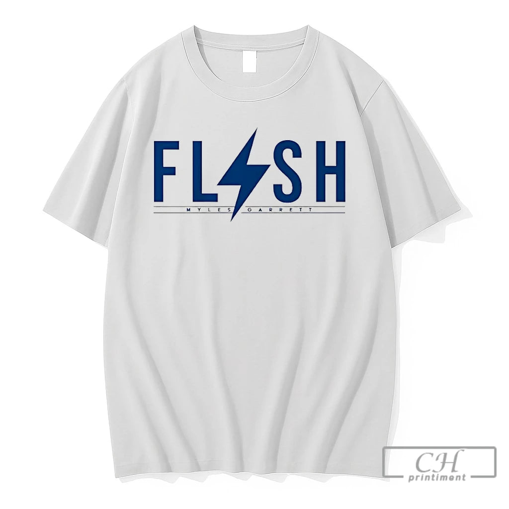 Premium Myles Garrett Nflpa Apparel Featuring The Flash Lightning Bolt