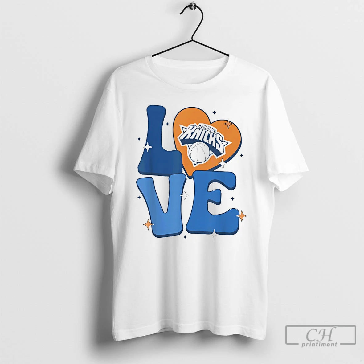 Premium New York Knicks Basketball Fan Love Heart Emblem Logo
