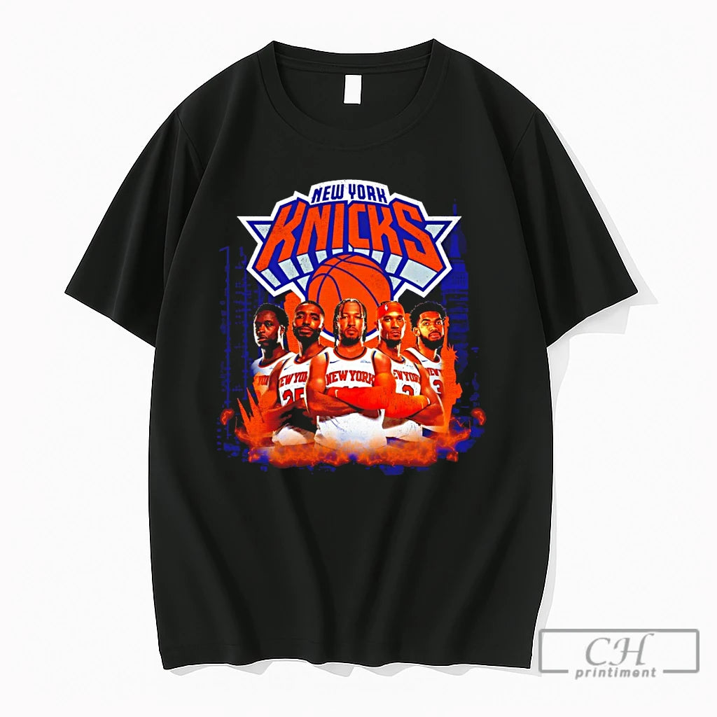 Premium New York Knicks Basketball Players Featuring Og Anunoby Mikal Bridges Jalen Brunson T Shirts