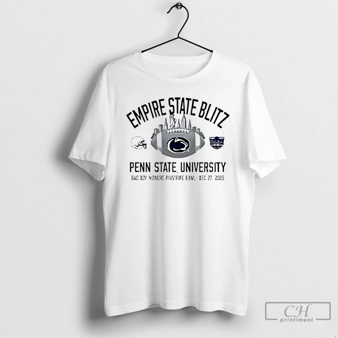 Premium Penn State 2025 Pinstripe Bowl Empire State Blitz City Skyline T-Shirts, Hoodie, Sweatshirt | CoreVibeTees.com