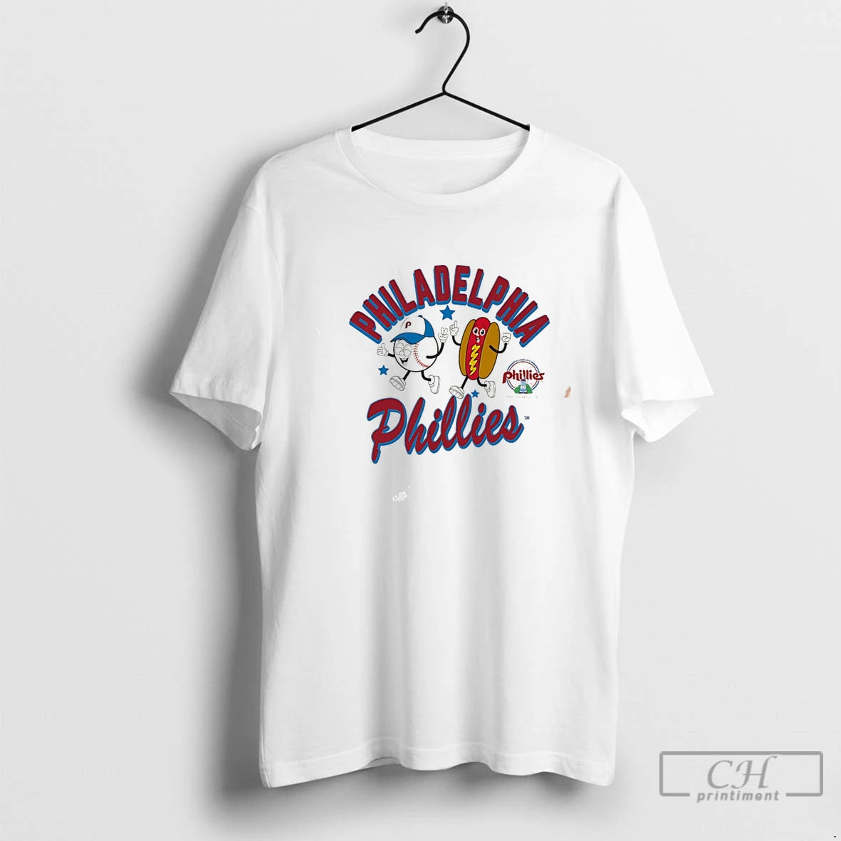 Premium Philadelphia Phillies Hotdog Preschool Snack Cartoon Tee