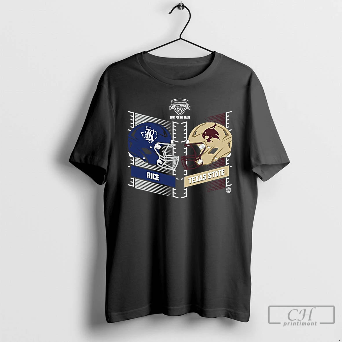 Premium Rice Owls Vs Texas State Bobcats Armed Forces Bowl Helmet 2025 T Shirts Sweater Hoodie, Sweatshirt | CoreVibeTees.com