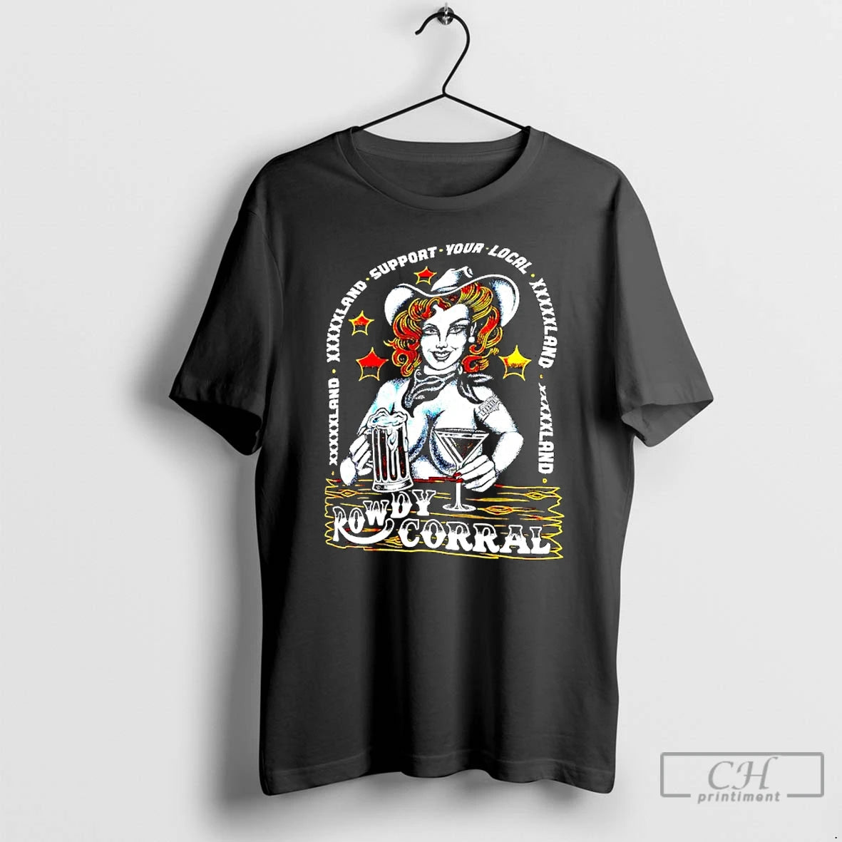 Premium Rowdy Corral Support Your Local Xxxxxland T-Shirts, Hoodie, Sweatshirt | CoreVibeTees.com
