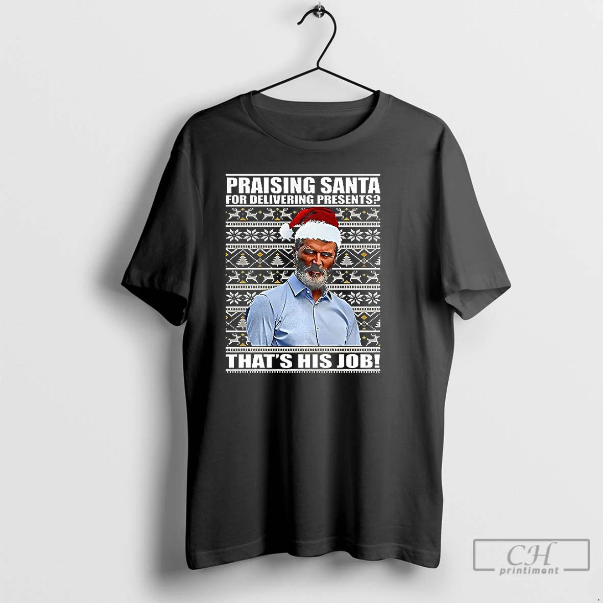 Premium Roy Keane Praising Santa Jumper Ugly Christmas T-Shirts, Hoodie, Sweatshirt | CoreVibeTees.com