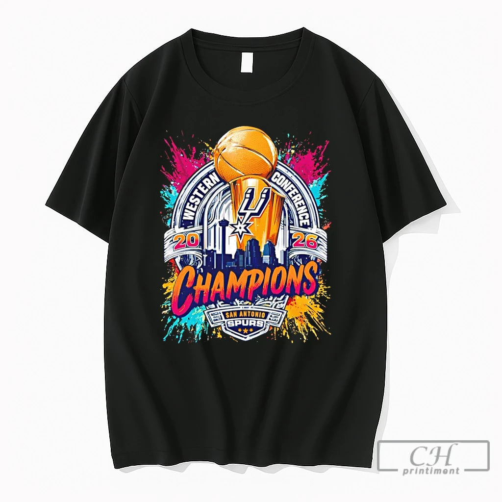 Premium San Antonio Spurs Basketball Trophy Apparel Western Conference 2026 Champions