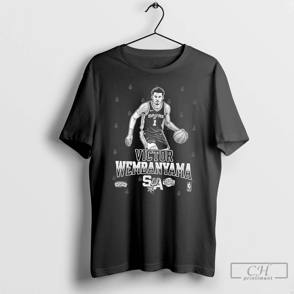 Premium San Antonio Spurs Victor Wembanyama Posing Tee