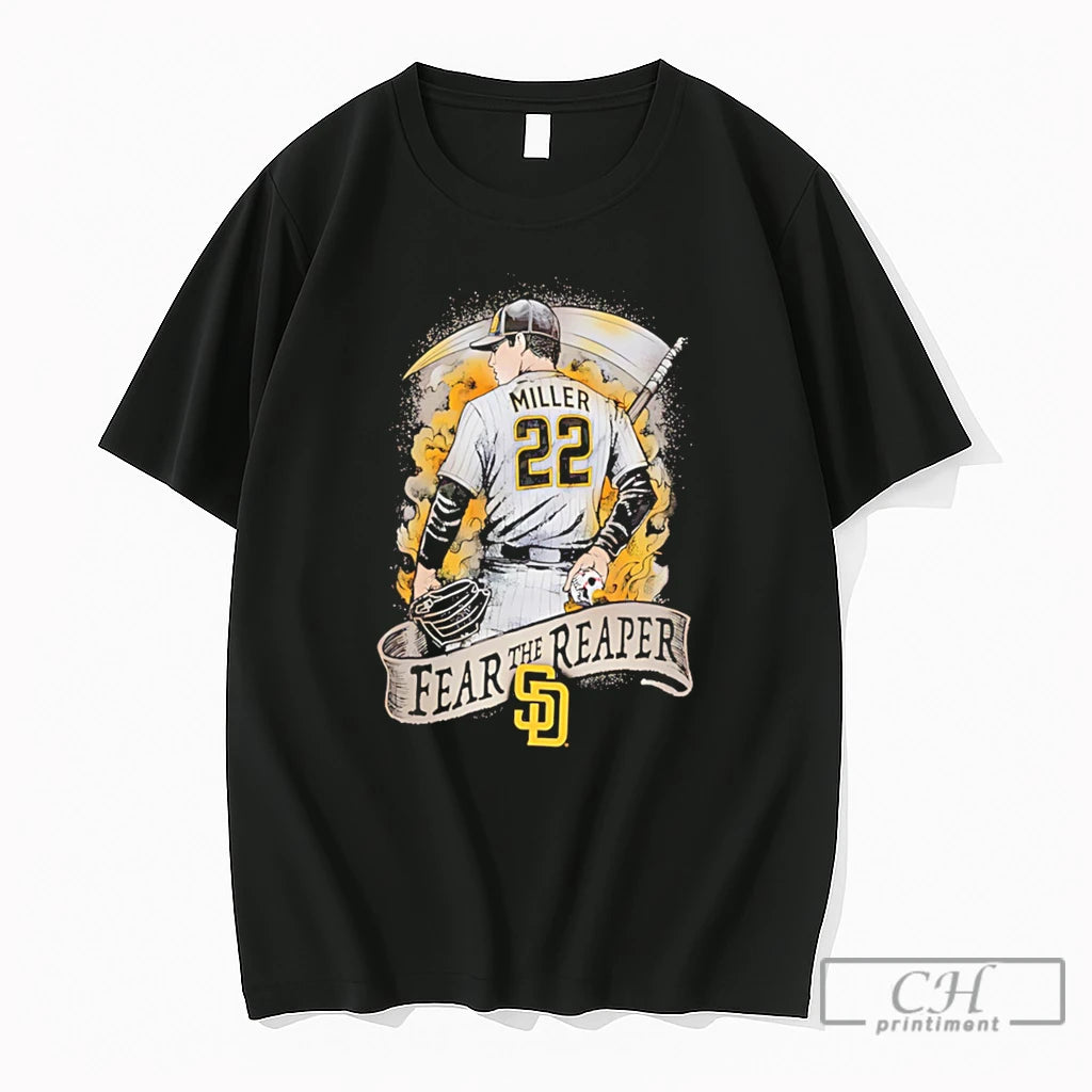 Premium San Diego Padres Mason Miller Brown Fear The Reaper Tee