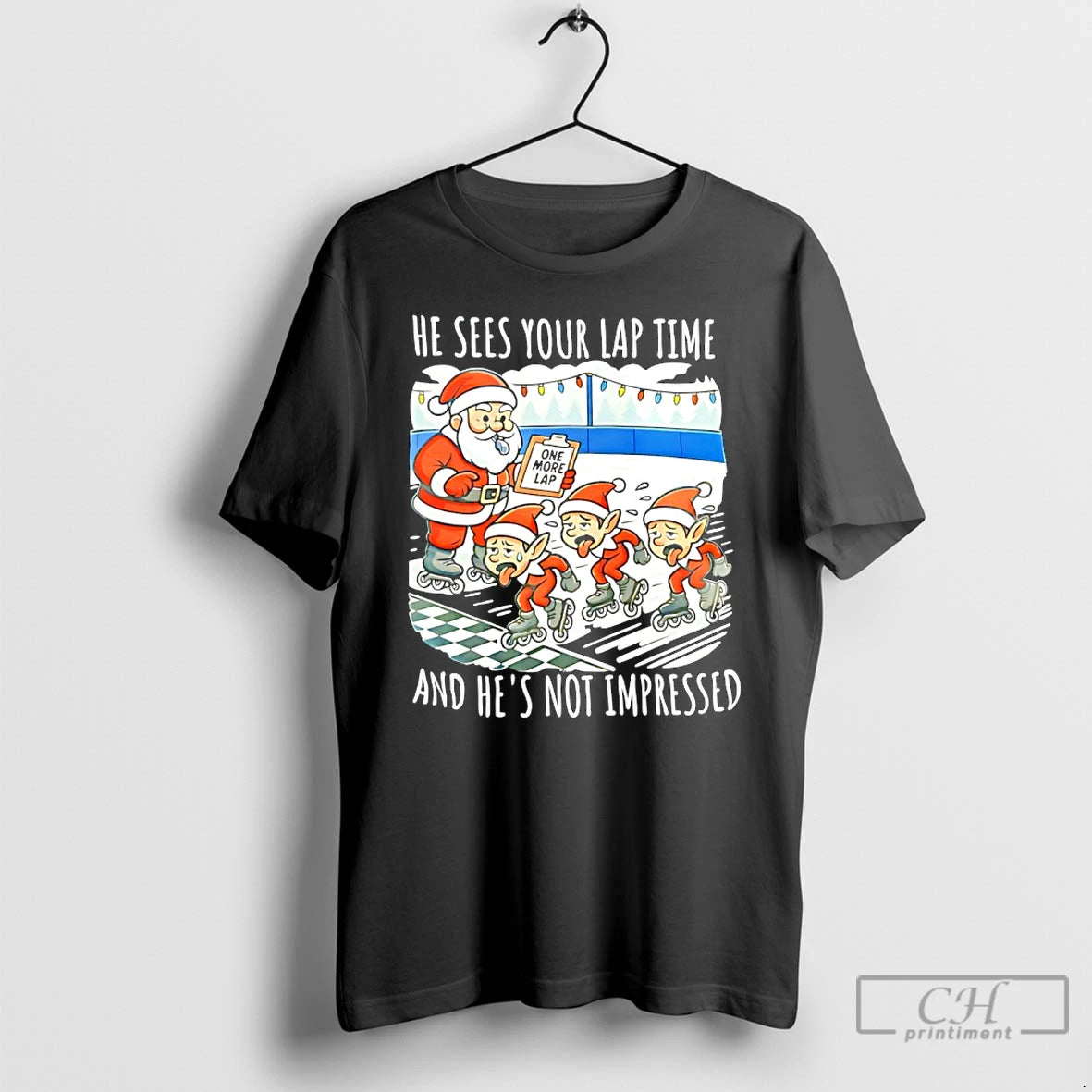 Premium Santa Claus He Sees Your Lap Time And Hes Not Impressed Christmas T Shirts Hoodie, Sweatshirt | CoreVibeTees.com