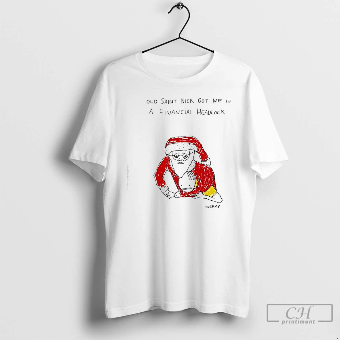 Premium Santa Claus Old Saint Nick Got Me In A Financial Headlock T Shirts Sweater Hoodie, Sweatshirt | CoreVibeTees.com