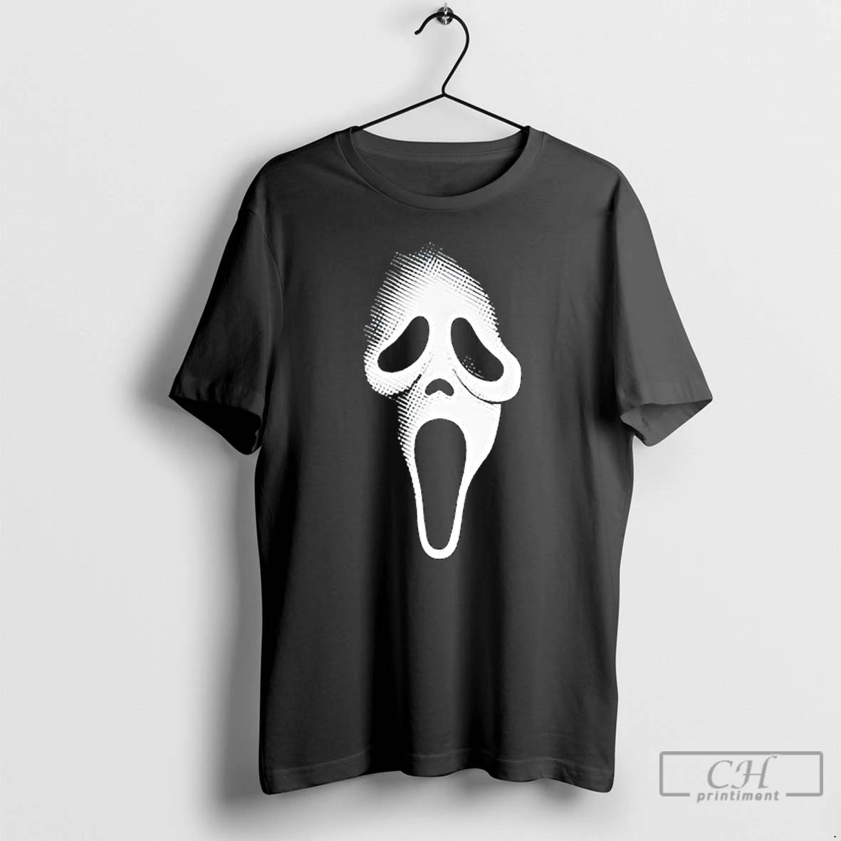 Premium Spooky Scary Ghost Face Horror Party Mask Halloween Costume T Shirts